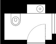 Планировка санузла 1,8 м²