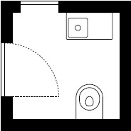 Планировка санузла 2,0 м²